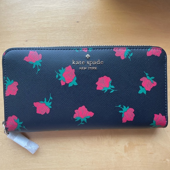 Kate Spade Madison Ross Toss Rose Printed Large Continental Wallet; NWT - Picture 12 of 15
